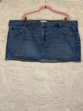 Abercrombie & Fitch Womens Mid Rise Denim Jean Skirt Size 35 Light Wash Western